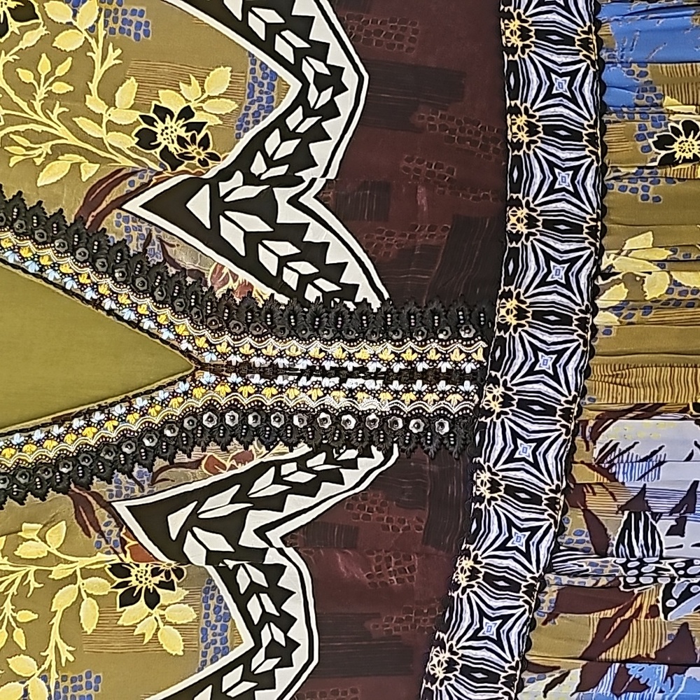 NWOT Anthropologie FALL BOHO Bhanuni by Jyoti Patterned Maxi SKY Dress - Picture 5 of 9